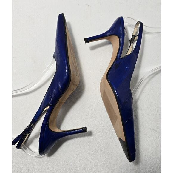 Faconnable Women’s Slingback Royal Blue Heeled Shoes Sz 6 N Made in Italy - Picture 6 of 9